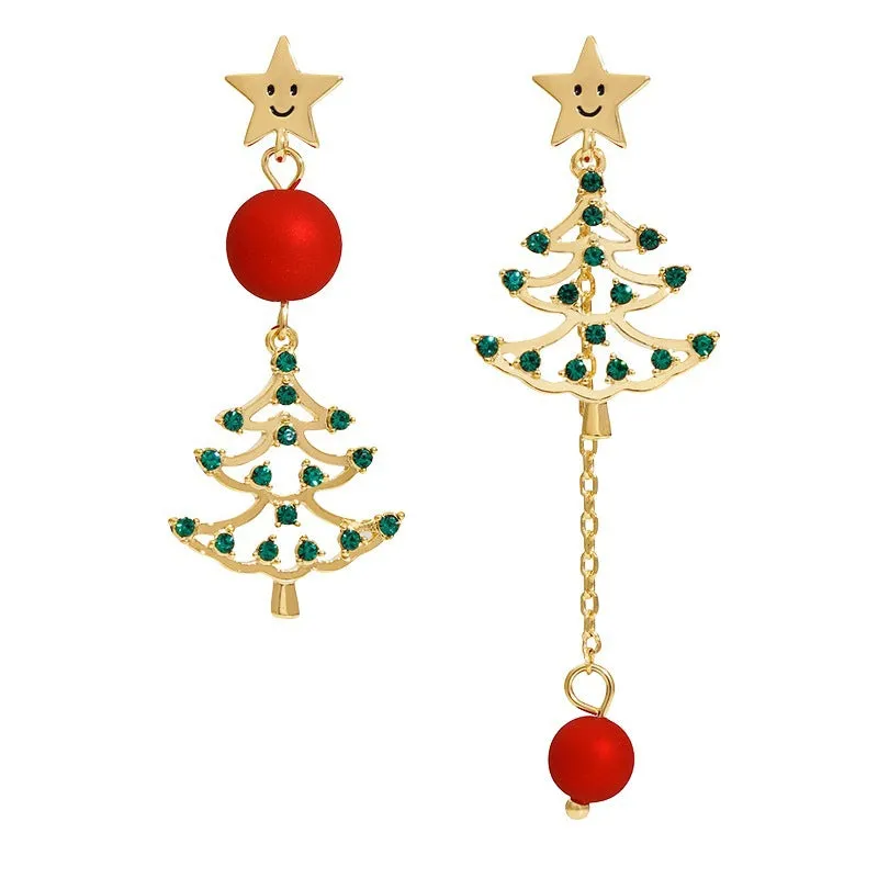 Wholesale Christmas Earrings Green Stud Earrings