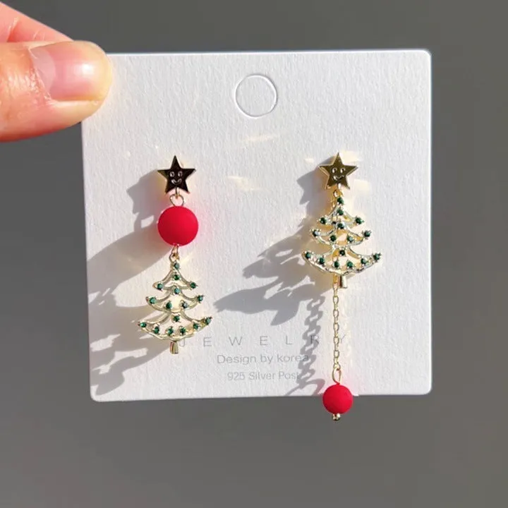 Wholesale Christmas Earrings Green Stud Earrings