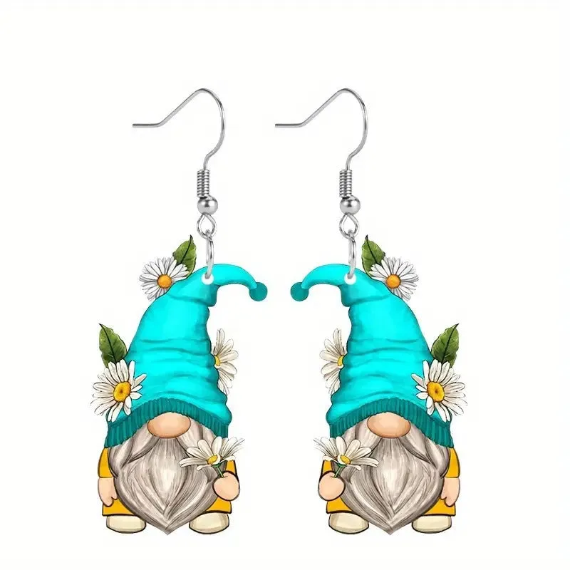 Wholesale Christmas Elk Christmas Tree Dwarf Santa Claus Pendant Earrings