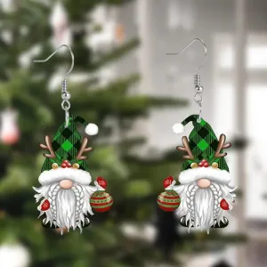 Wholesale Christmas Elk Christmas Tree Dwarf Santa Claus Pendant Earrings