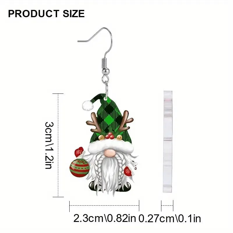 Wholesale Christmas Elk Christmas Tree Dwarf Santa Claus Pendant Earrings