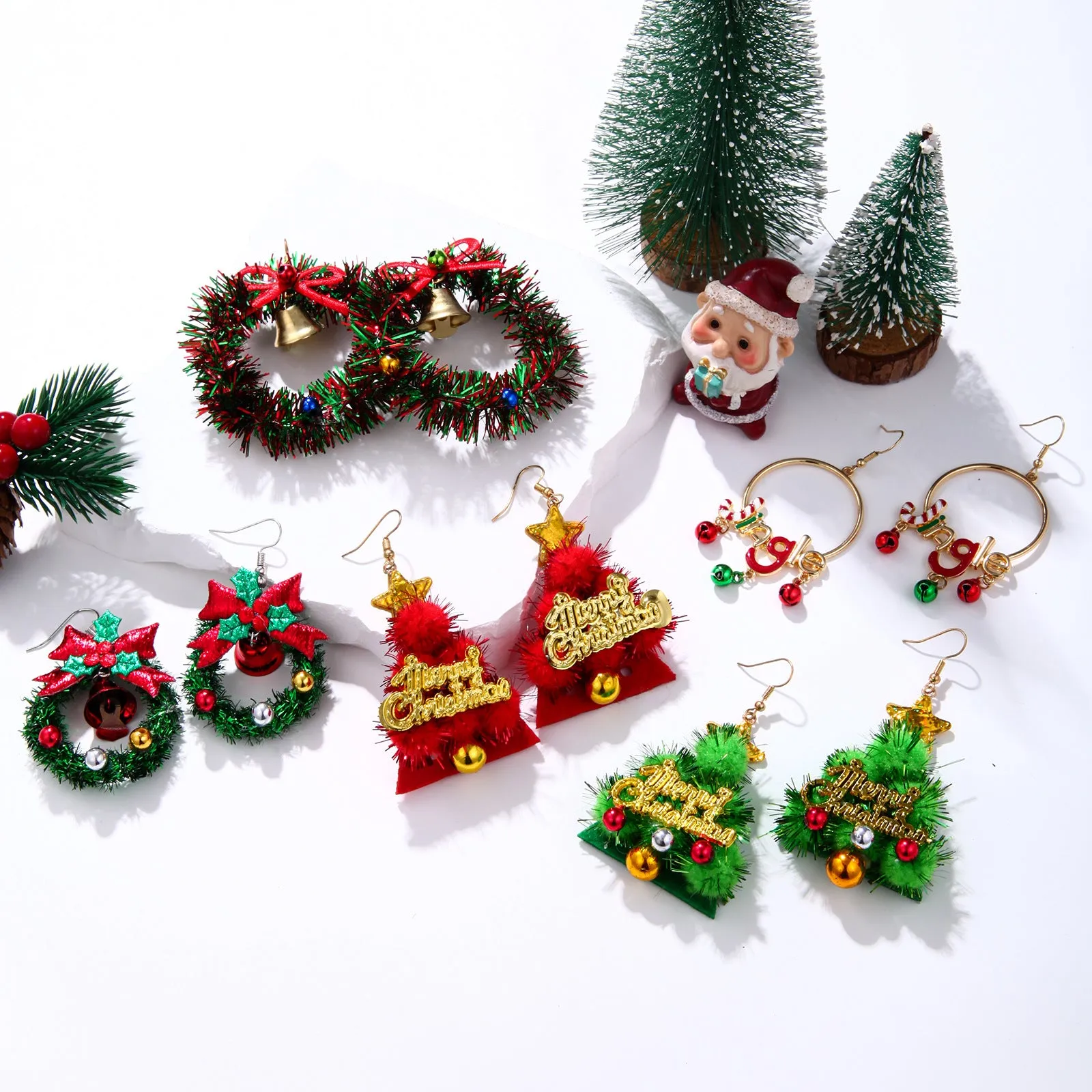 Wholesale Christmas Fashion Creative Bell Snowman Elk Earrings