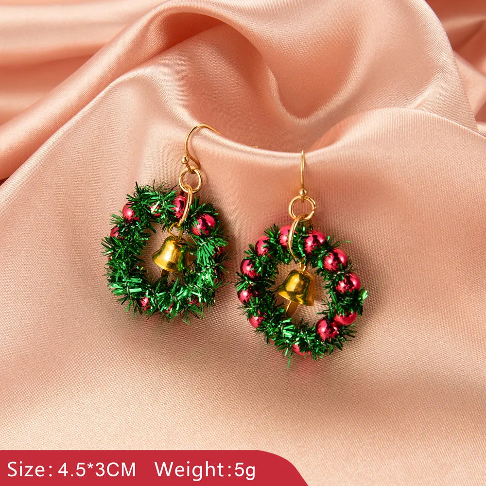 Wholesale Christmas Ideas Christmas Tree Simple Snowman Bell Stud Earrings