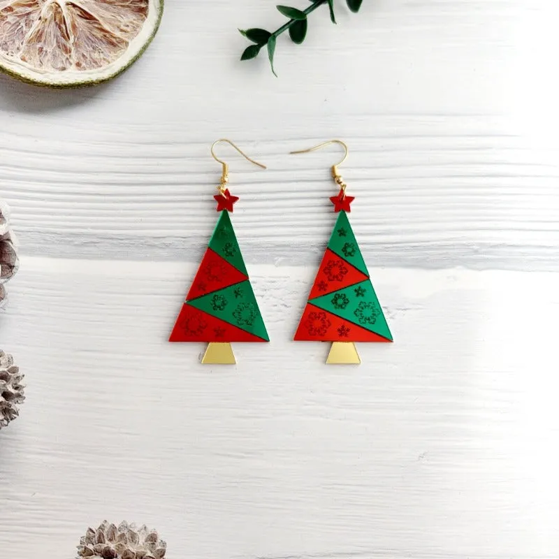 Wholesale Christmas Mirror Acrylic Sheet New Year Earrings