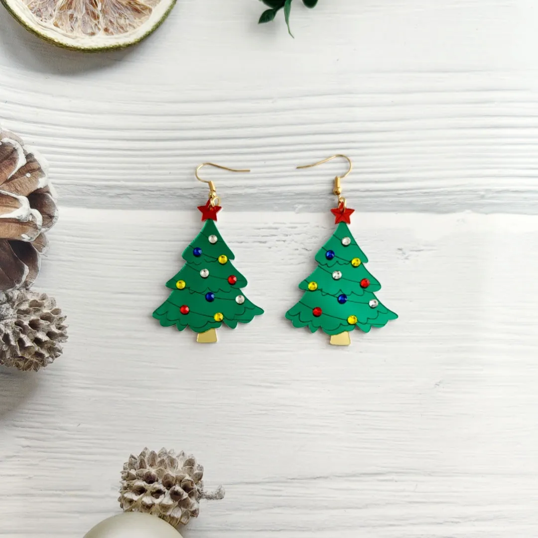 Wholesale Christmas Mirror Acrylic Sheet New Year Earrings