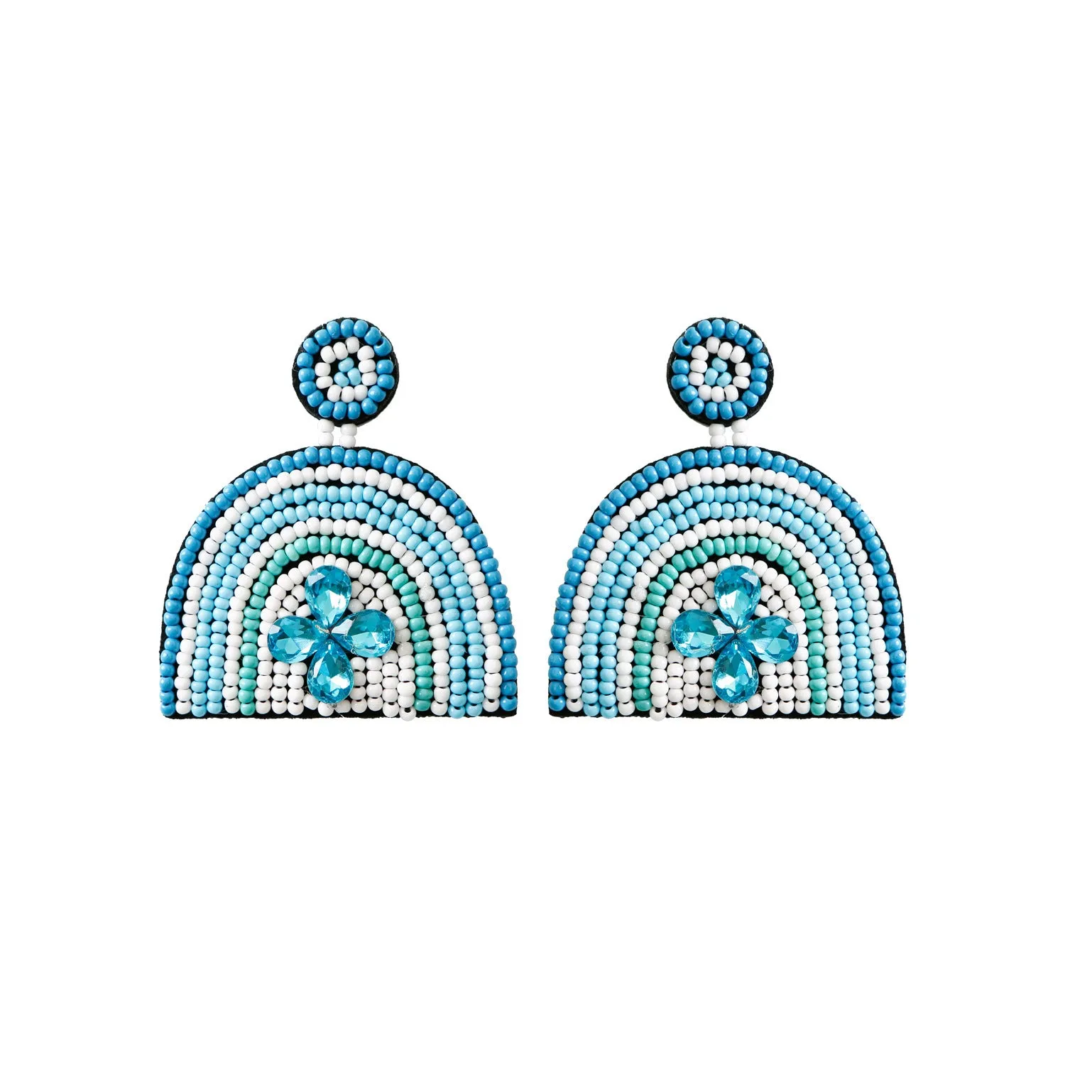 Wholesale Christmas Rice Bead Countryside Style Exaggerated Lightweight Holiday Hand Woven Earrings