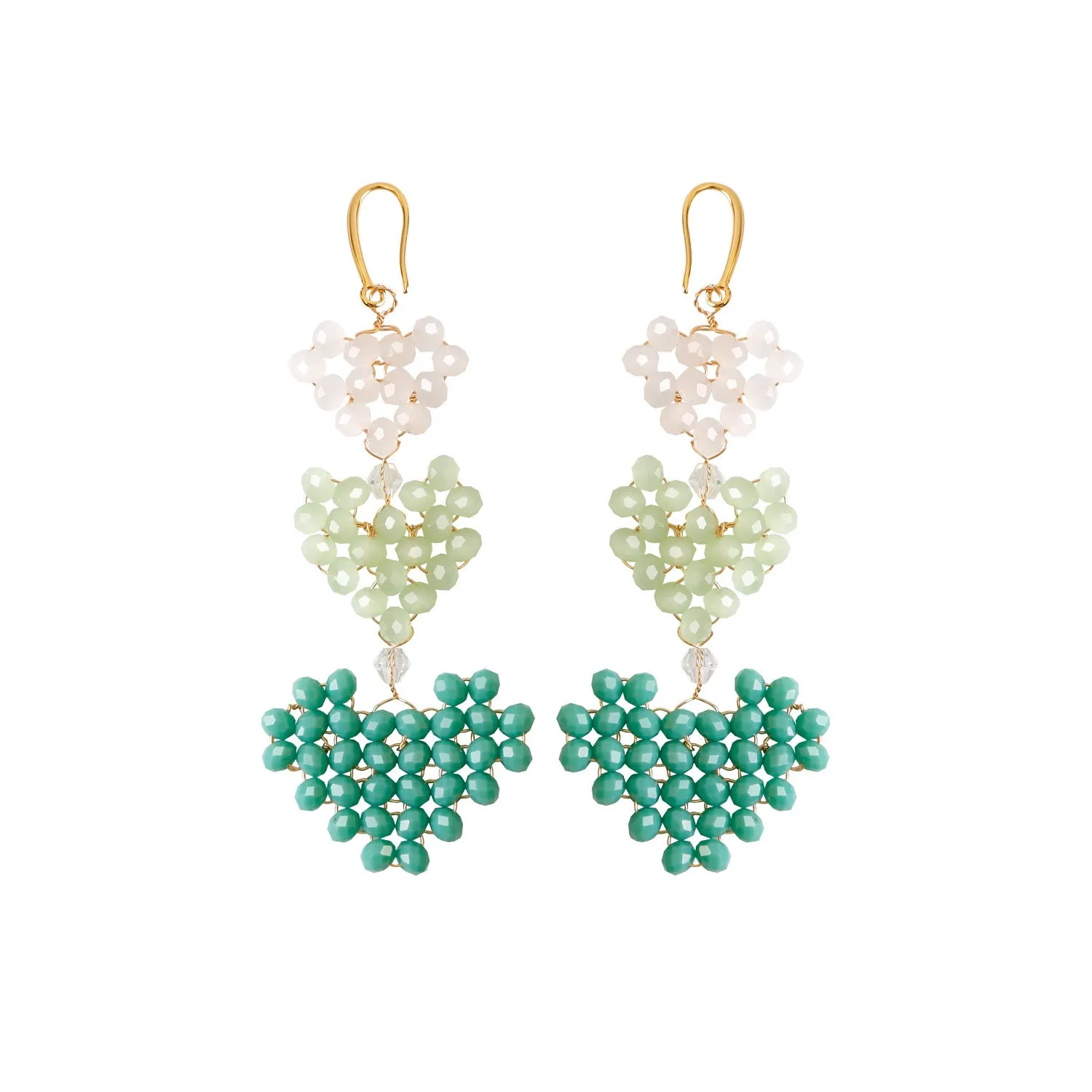 Wholesale Christmas Rice Bead Countryside Style Exaggerated Lightweight Holiday Hand Woven Earrings