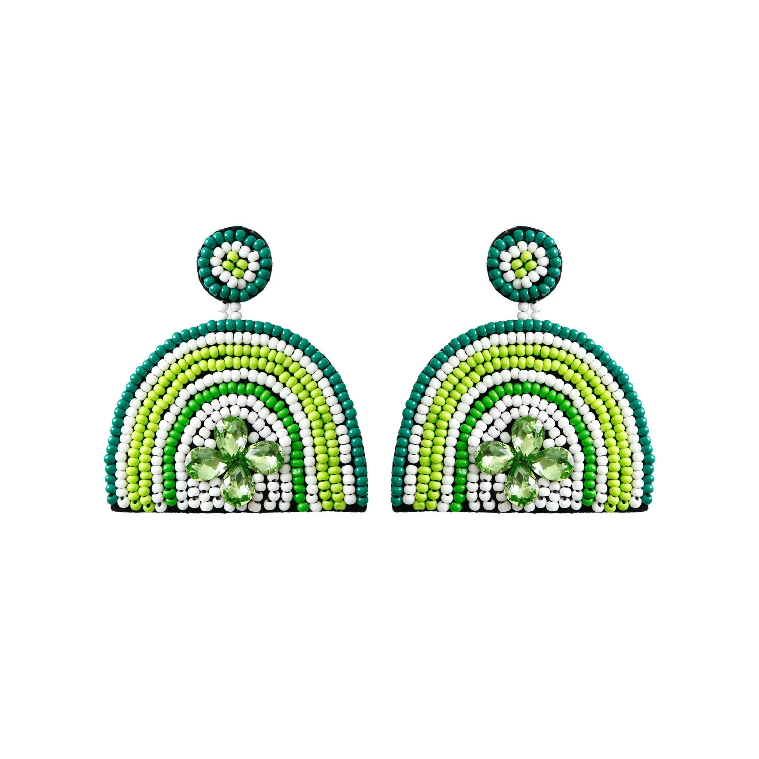 Wholesale Christmas Rice Bead Countryside Style Exaggerated Lightweight Holiday Hand Woven Earrings