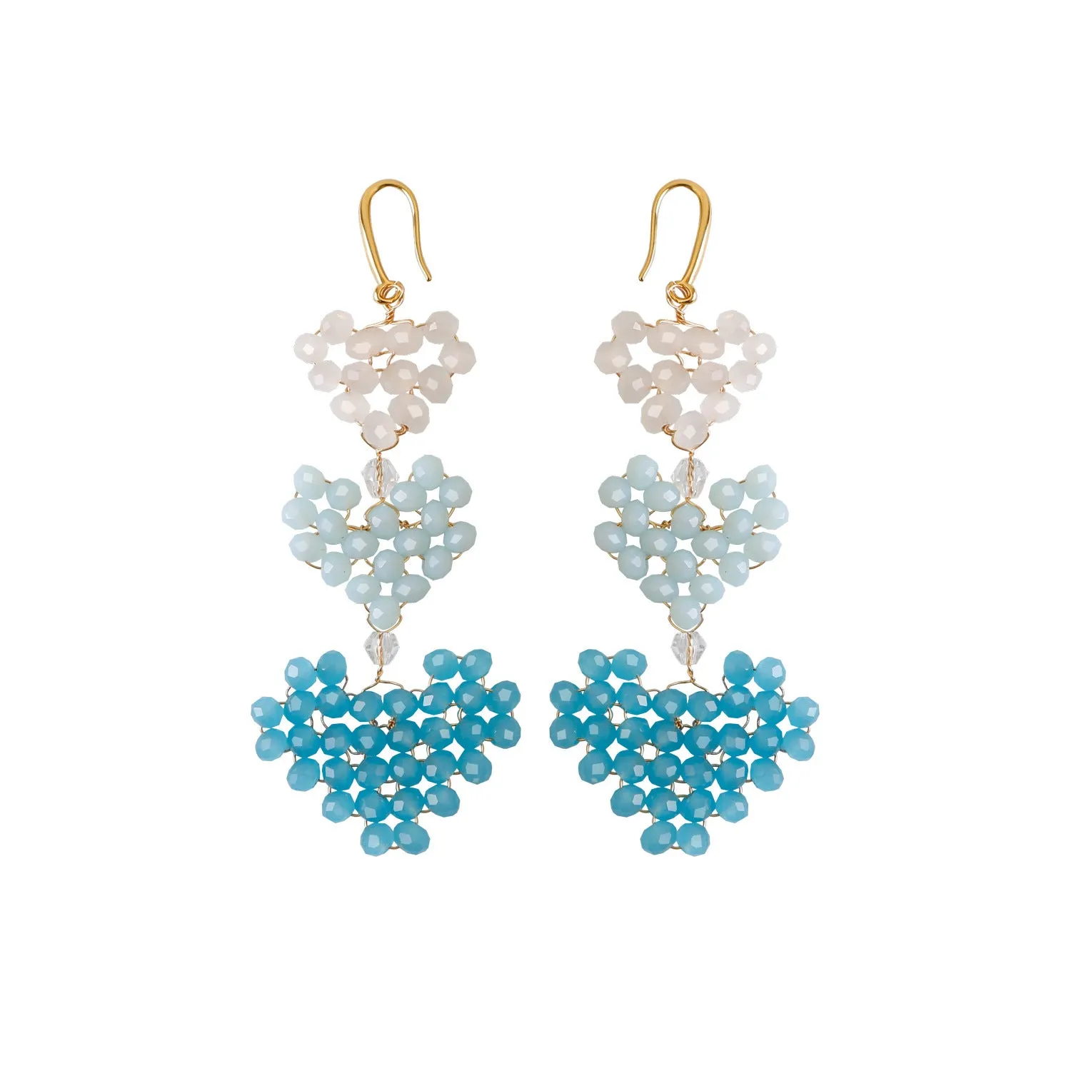 Wholesale Christmas Rice Bead Countryside Style Exaggerated Lightweight Holiday Hand Woven Earrings