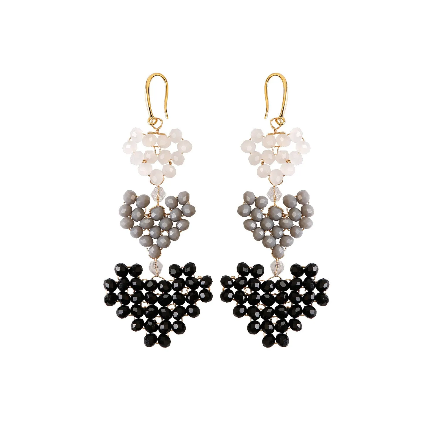 Wholesale Christmas Rice Bead Countryside Style Exaggerated Lightweight Holiday Hand Woven Earrings