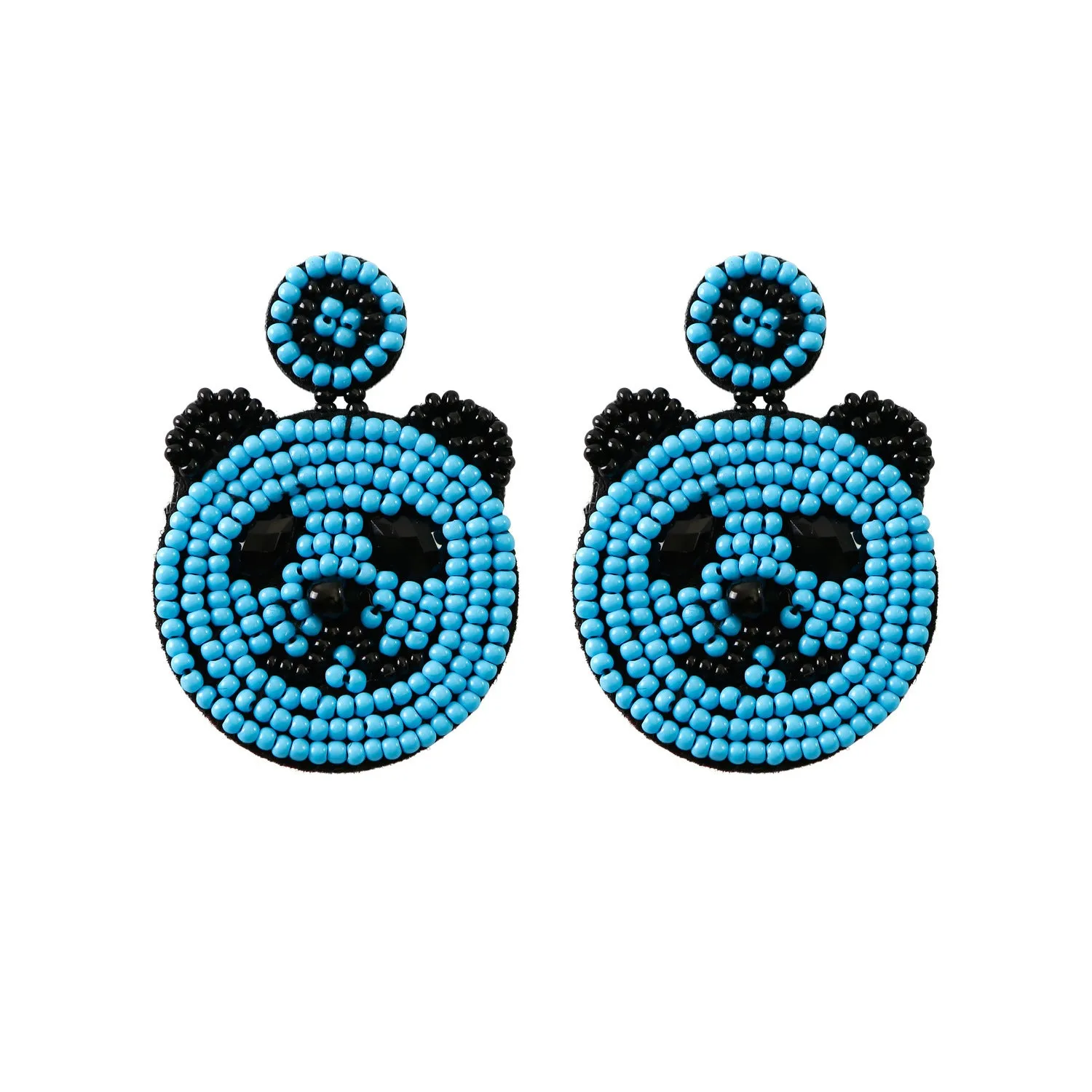 Wholesale Christmas Rice Bead Countryside Style Exaggerated Lightweight Holiday Hand Woven Earrings