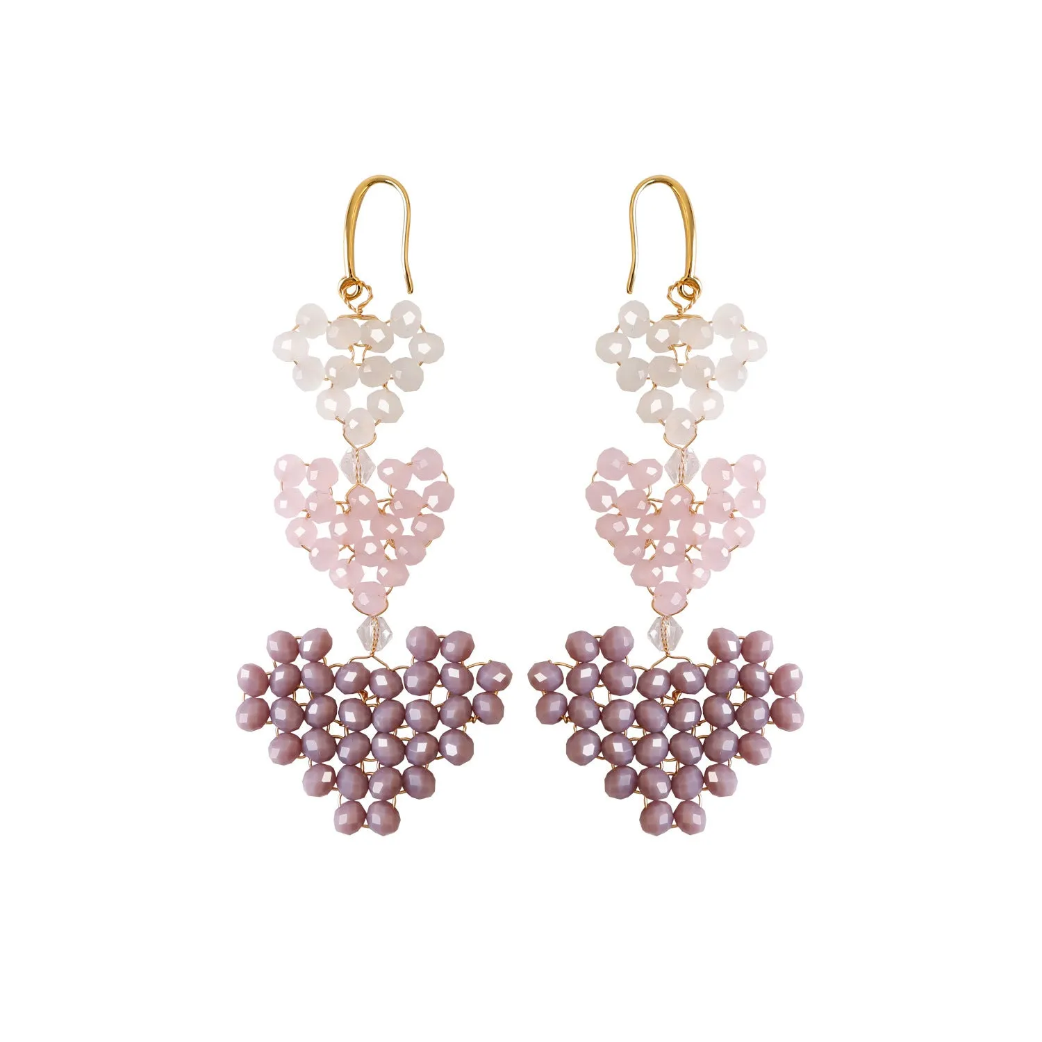 Wholesale Christmas Rice Bead Countryside Style Exaggerated Lightweight Holiday Hand Woven Earrings