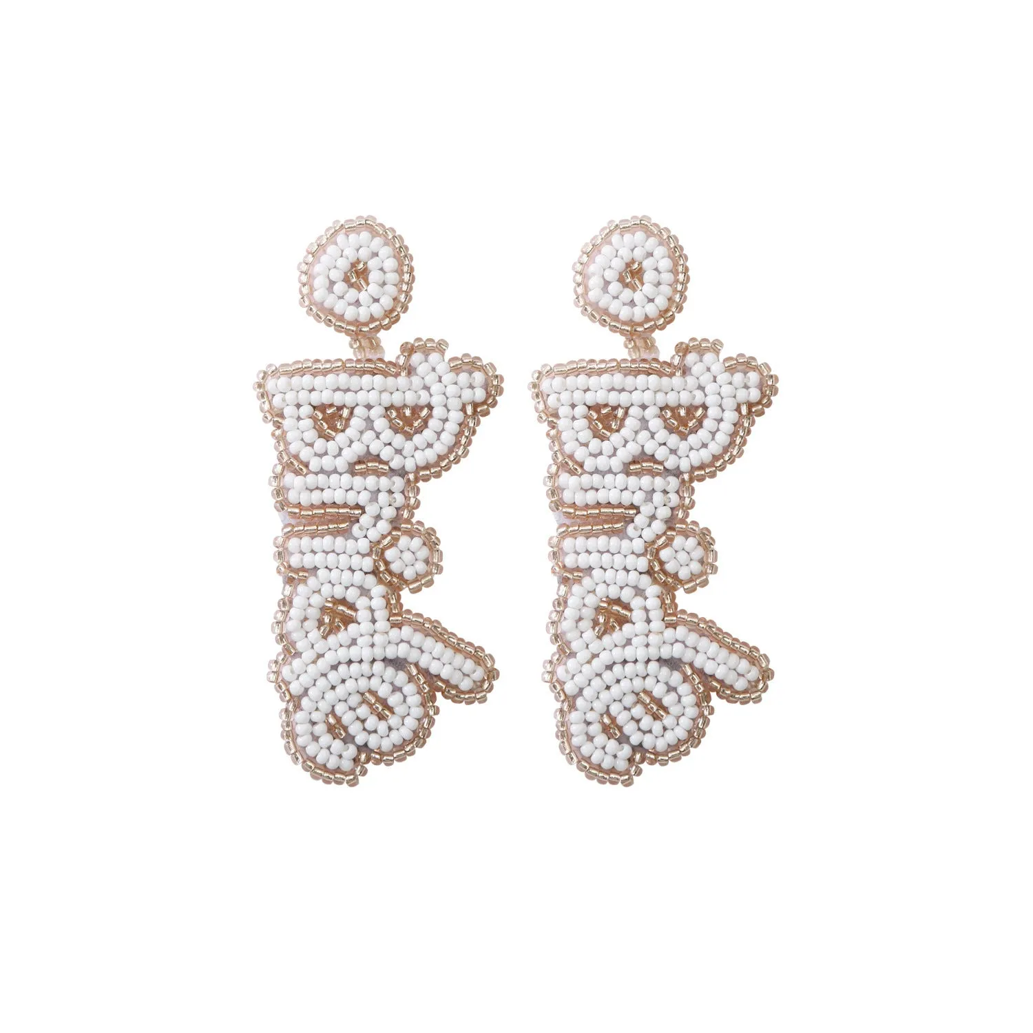 Wholesale Christmas Rice Bead Countryside Style Exaggerated Lightweight Holiday Hand Woven Earrings