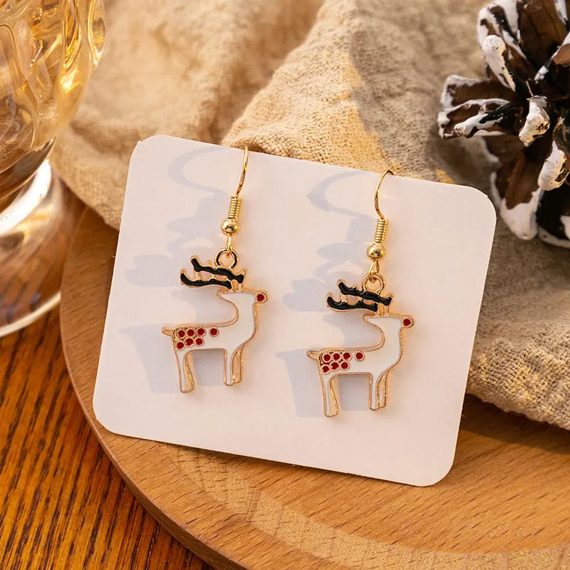 Wholesale Christmas Santa Claus Snowflake Candy Cane Bell Elk Earrings