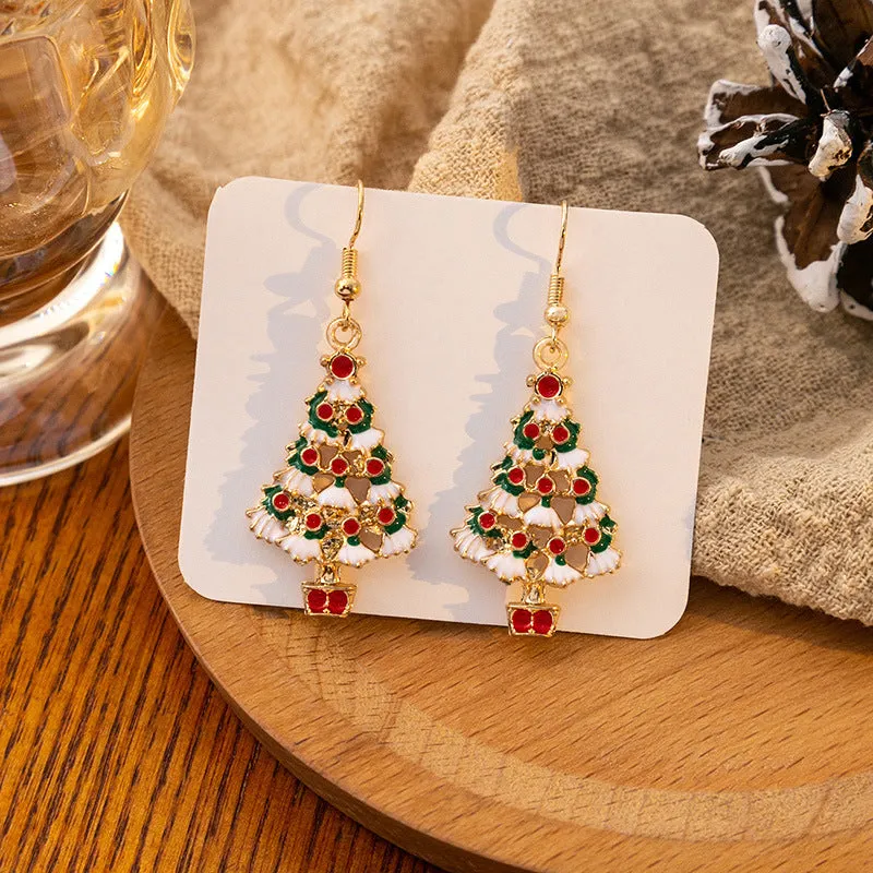 Wholesale Christmas Santa Claus Snowflake Candy Cane Bell Elk Earrings