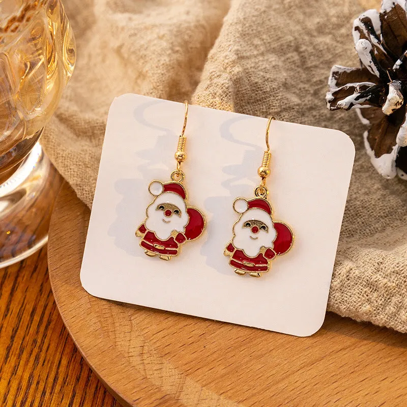 Wholesale Christmas Santa Claus Snowflake Candy Cane Bell Elk Earrings