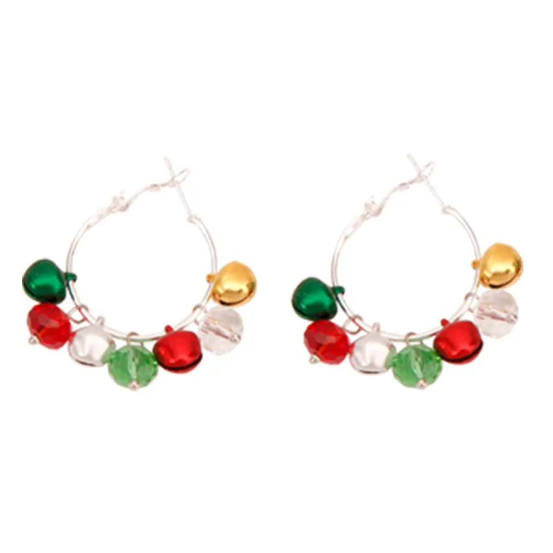 Wholesale Christmas Series Fashion Alloy Christmas Tree Old Man Bell Elk Candy Cane Earrings