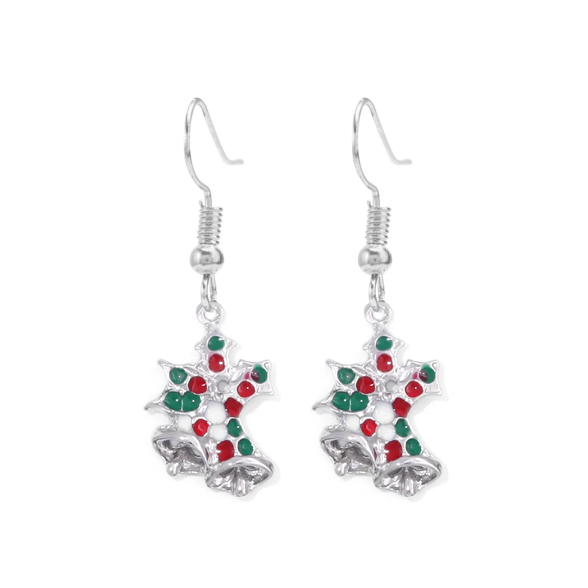 Wholesale Christmas Series Fashion Alloy Christmas Tree Old Man Bell Elk Candy Cane Earrings