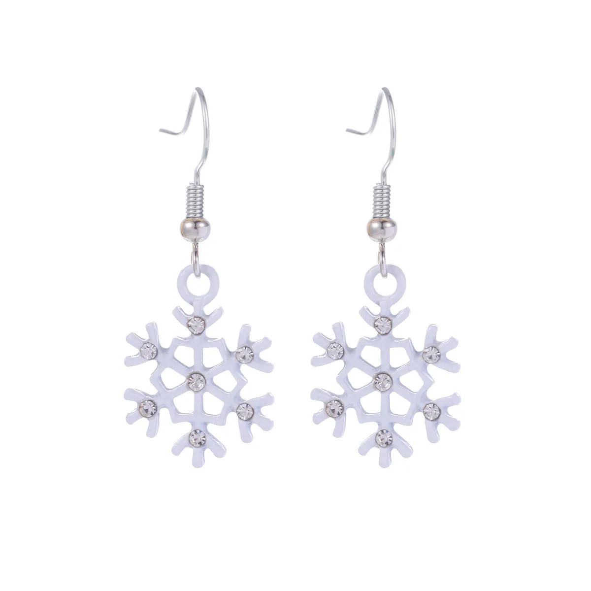 Wholesale Christmas Series Fashion Alloy Christmas Tree Old Man Bell Elk Candy Cane Earrings