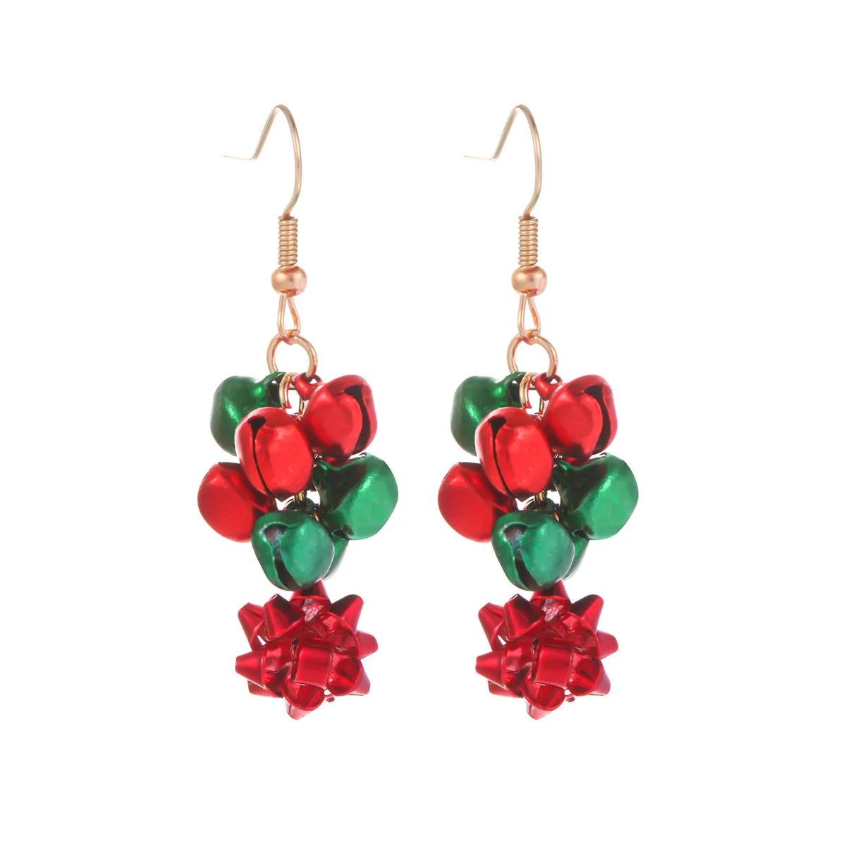 Wholesale Christmas Series Fashion Alloy Christmas Tree Old Man Bell Elk Candy Cane Earrings