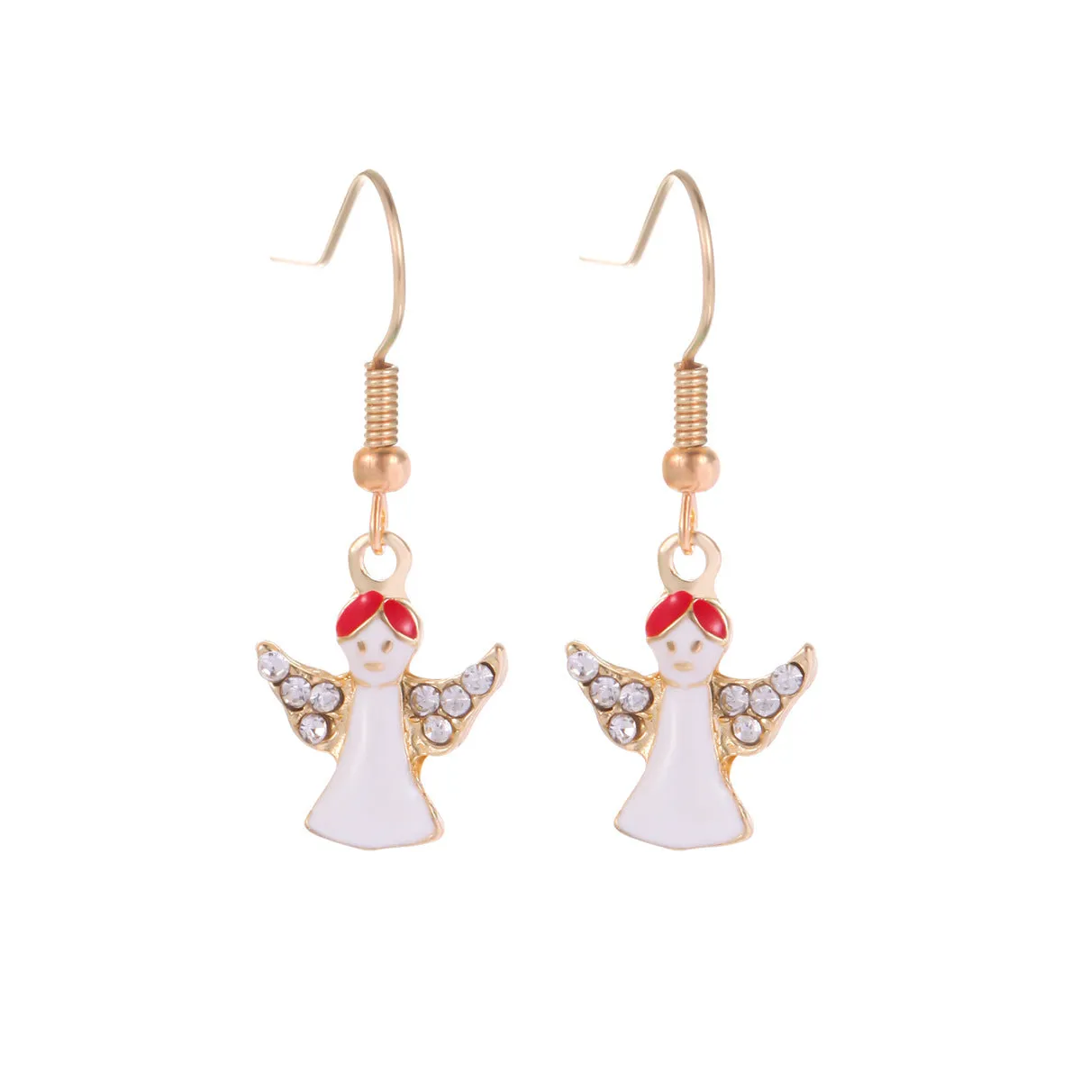Wholesale Christmas Series Fashion Alloy Christmas Tree Old Man Bell Elk Candy Cane Earrings