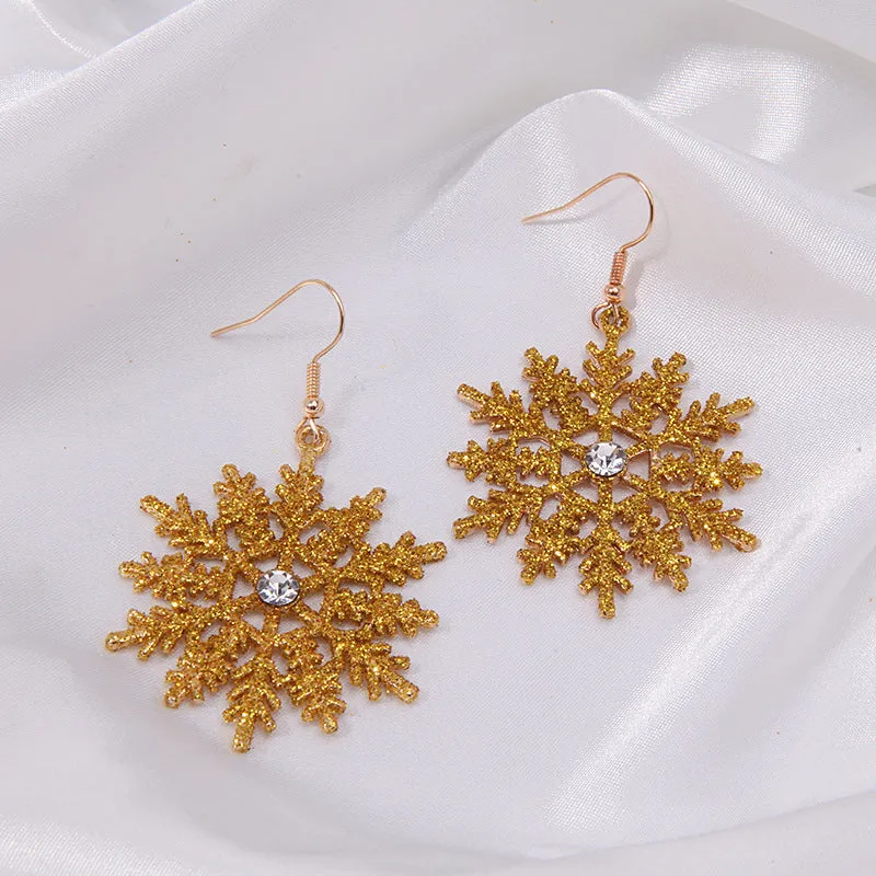 Wholesale Christmas Series Fashion Alloy Christmas Tree Old Man Bell Elk Candy Cane Earrings