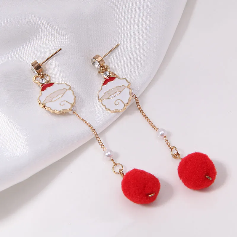 Wholesale Christmas Series Fashion Alloy Christmas Tree Old Man Bell Elk Candy Cane Earrings