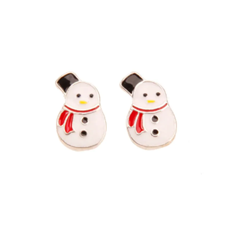 Wholesale Christmas Series Fashion Alloy Christmas Tree Old Man Bell Elk Candy Cane Earrings