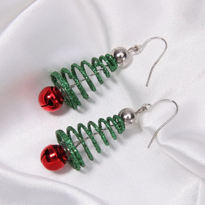 Wholesale Christmas Series Fashion Alloy Christmas Tree Old Man Bell Elk Candy Cane Earrings