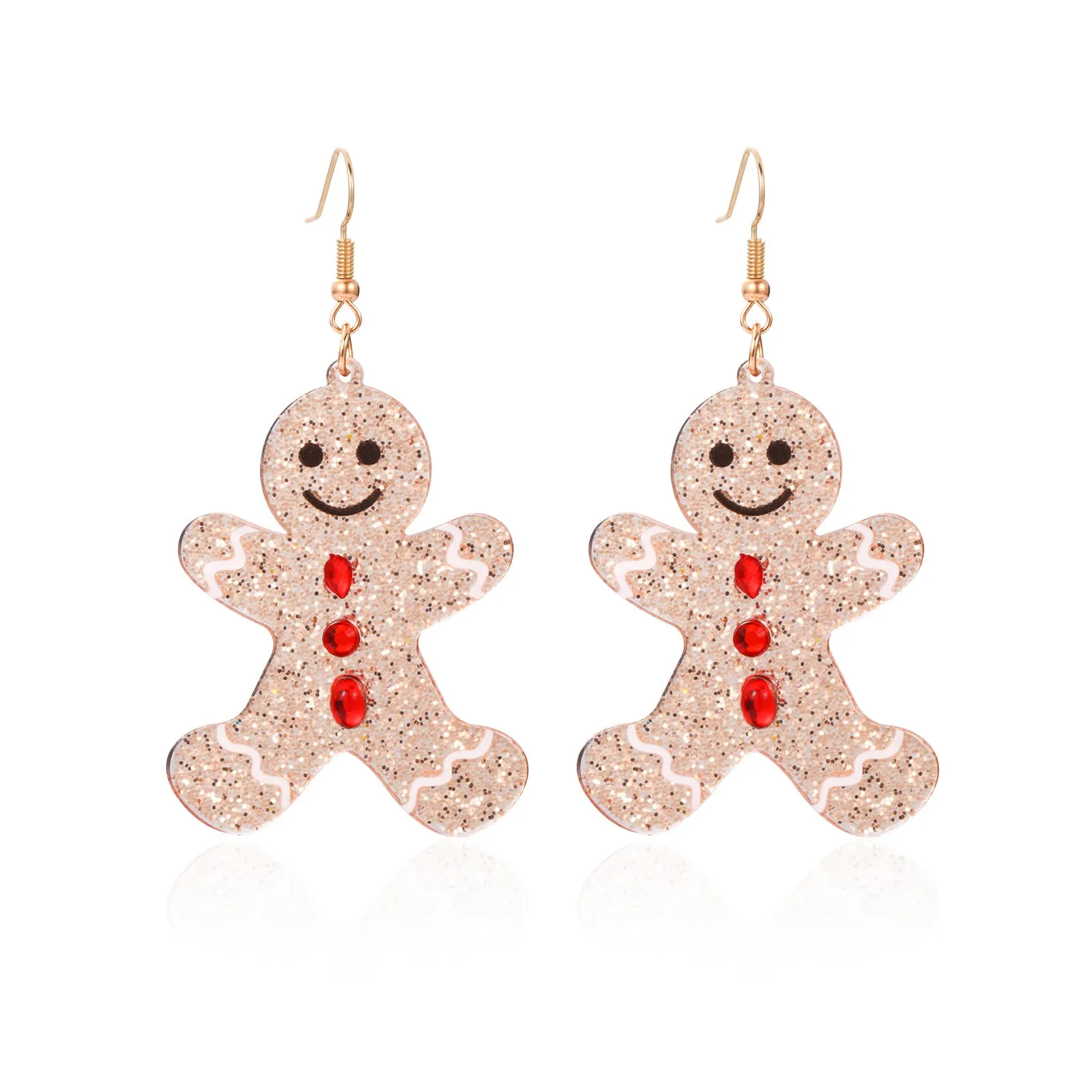 Wholesale Christmas Series Fashion Alloy Christmas Tree Old Man Bell Elk Candy Cane Earrings