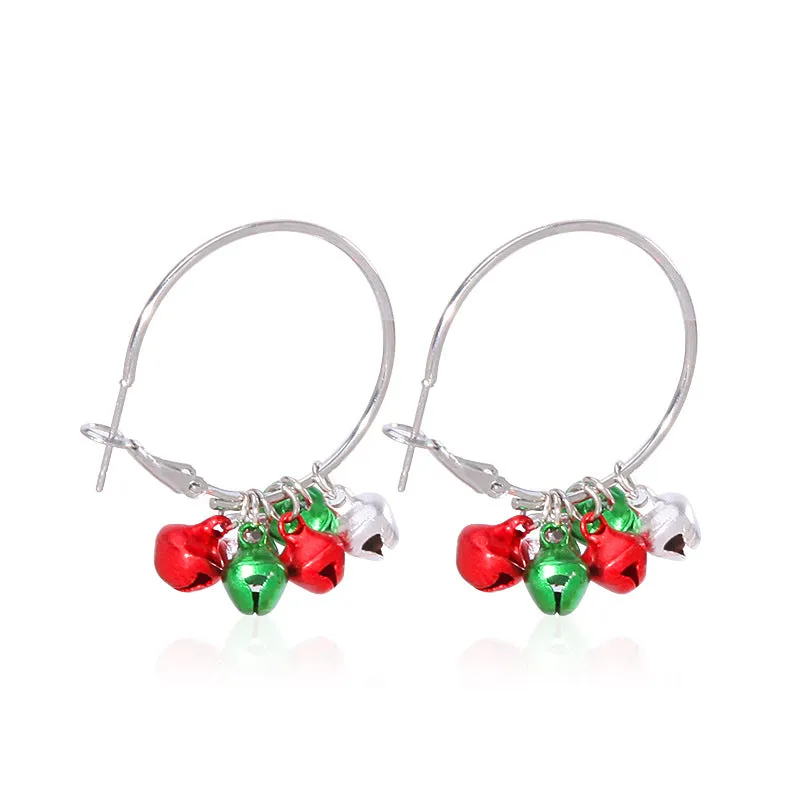 Wholesale Christmas Series Fashion Alloy Christmas Tree Old Man Bell Elk Candy Cane Earrings