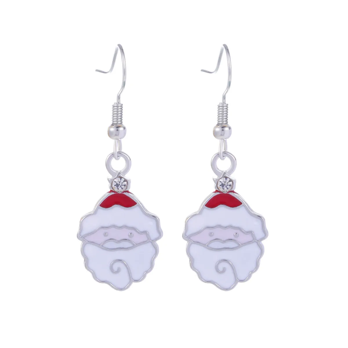 Wholesale Christmas Series Fashion Alloy Christmas Tree Old Man Bell Elk Candy Cane Earrings