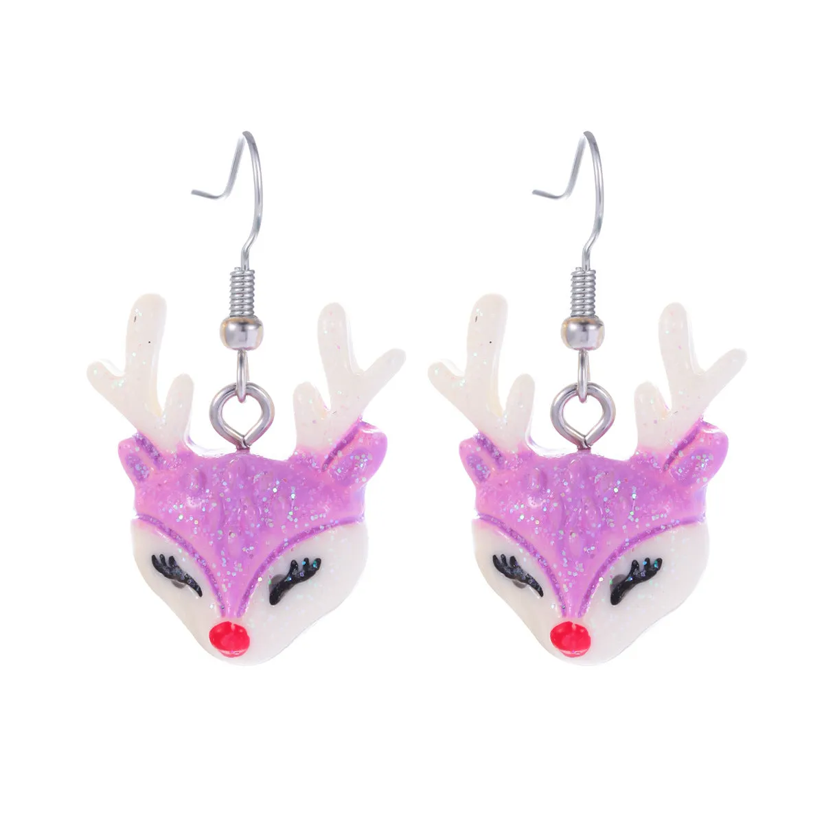Wholesale Christmas Series Fashion Alloy Christmas Tree Old Man Bell Elk Candy Cane Earrings
