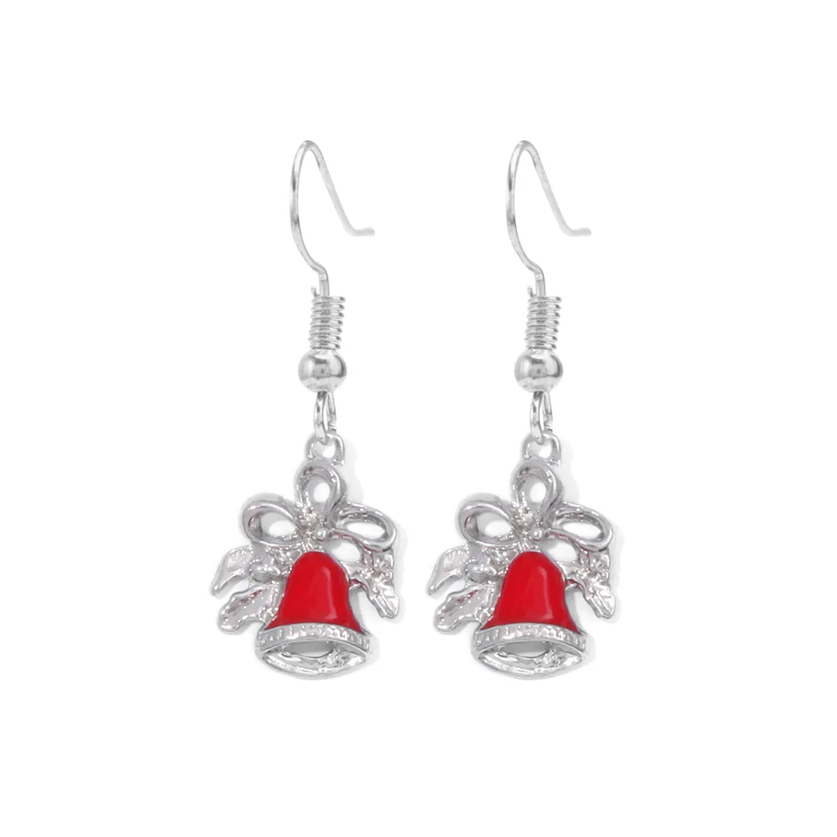 Wholesale Christmas Series Fashion Alloy Christmas Tree Old Man Bell Elk Candy Cane Earrings