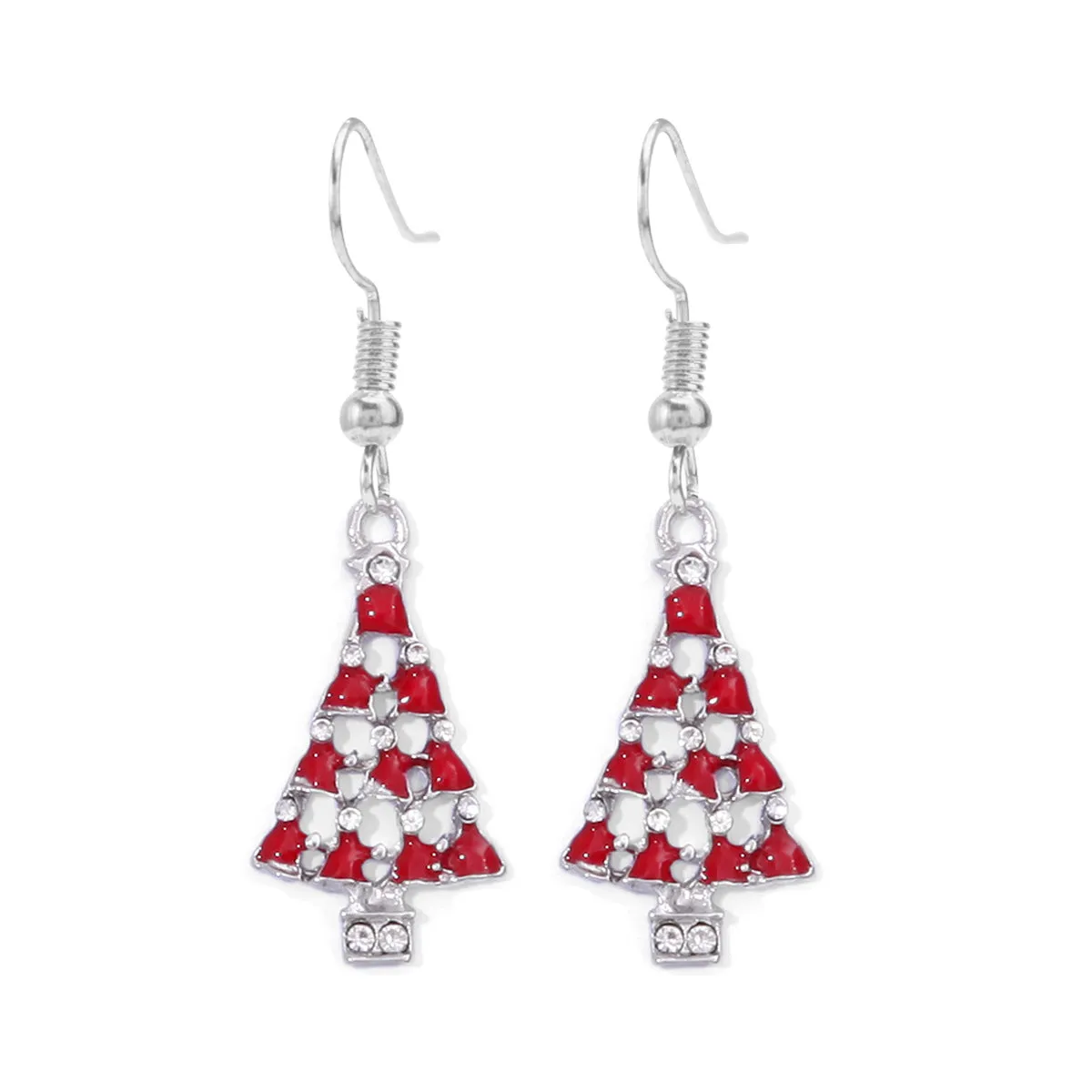Wholesale Christmas Series Fashion Alloy Christmas Tree Old Man Bell Elk Candy Cane Earrings