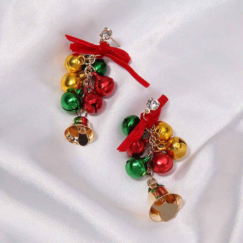 Wholesale Christmas Series Fashion Alloy Christmas Tree Old Man Bell Elk Candy Cane Earrings