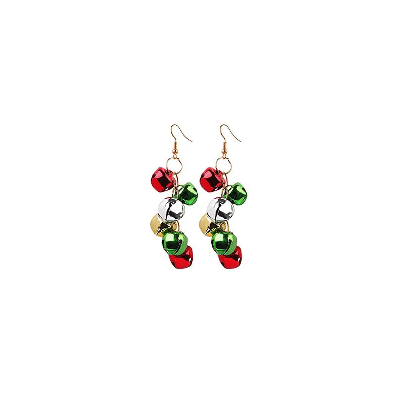 Wholesale Christmas Series Fashion Alloy Christmas Tree Old Man Bell Elk Candy Cane Earrings