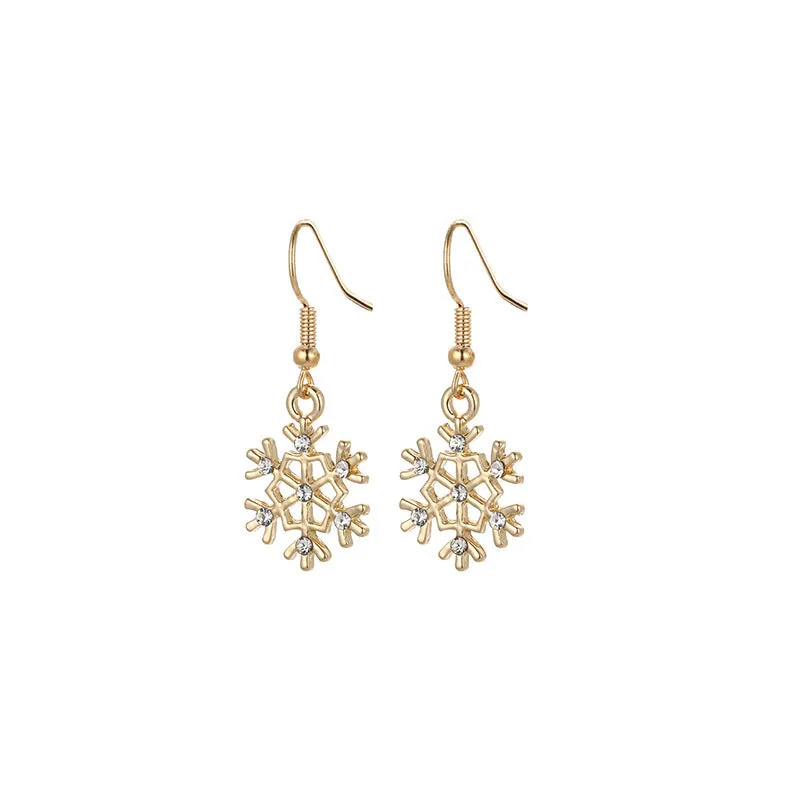 Wholesale Christmas Series Fashion Alloy Christmas Tree Old Man Bell Elk Candy Cane Earrings