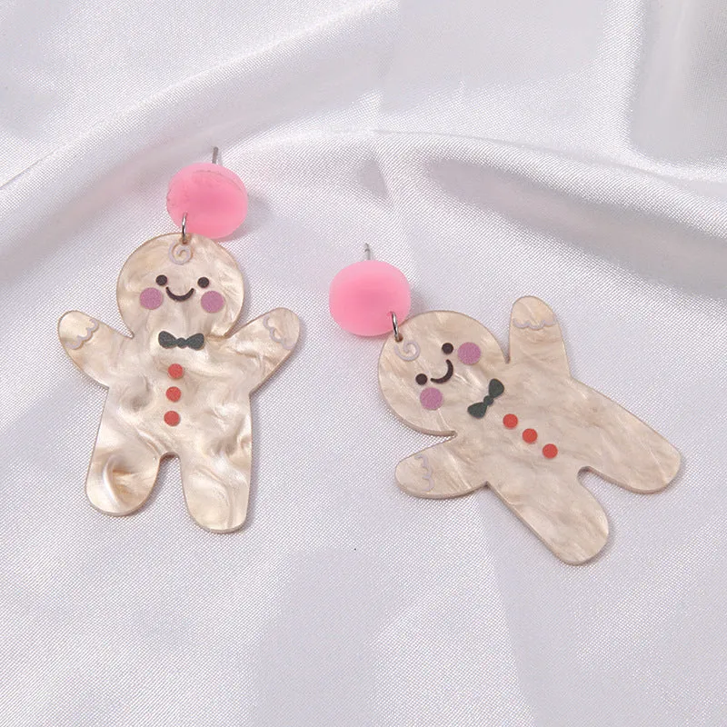 Wholesale Christmas Series Fashion Alloy Christmas Tree Old Man Bell Elk Candy Cane Earrings