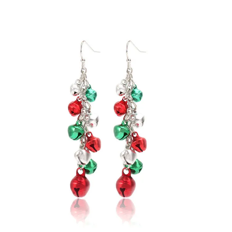 Wholesale Christmas Series Fashion Alloy Christmas Tree Old Man Bell Elk Candy Cane Earrings