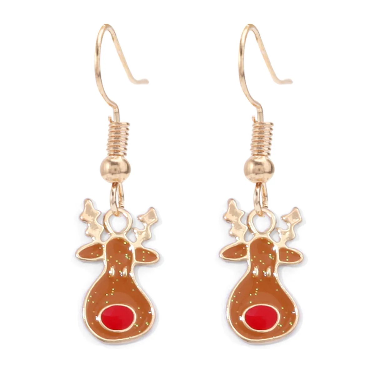 Wholesale Christmas Series Fashion Alloy Christmas Tree Old Man Bell Elk Candy Cane Earrings