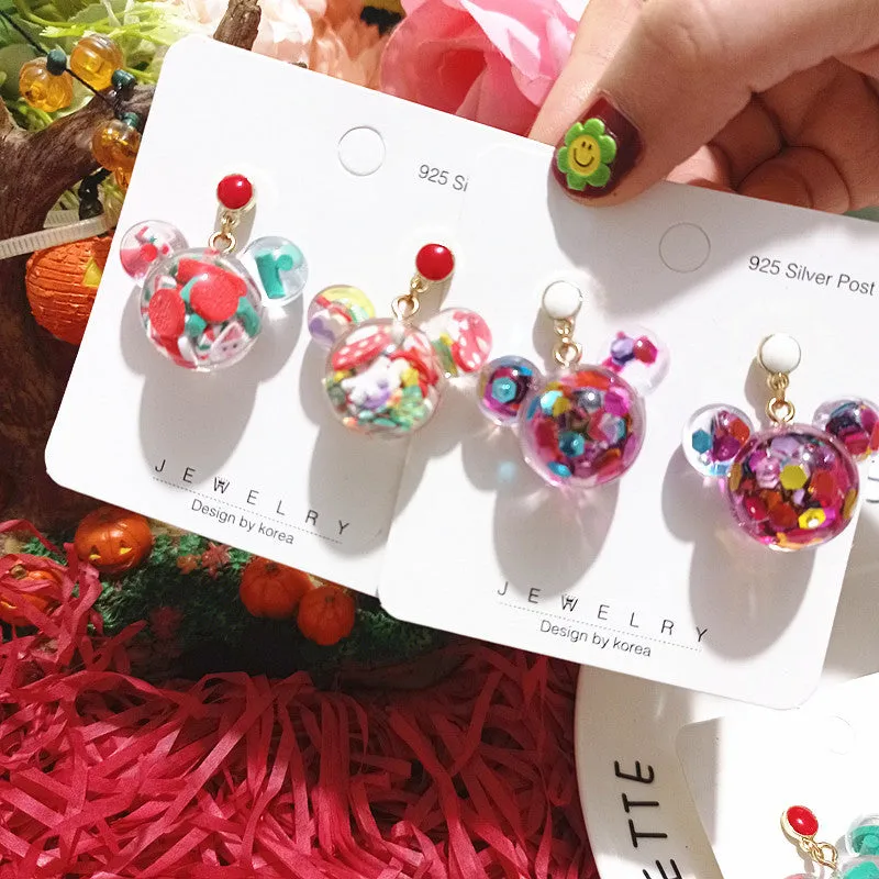 Wholesale Christmas Series Hand-made Epoxy Soft Ceramic Cartoon Shaped Earrings