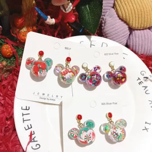Wholesale Christmas Series Hand-made Epoxy Soft Ceramic Cartoon Shaped Earrings