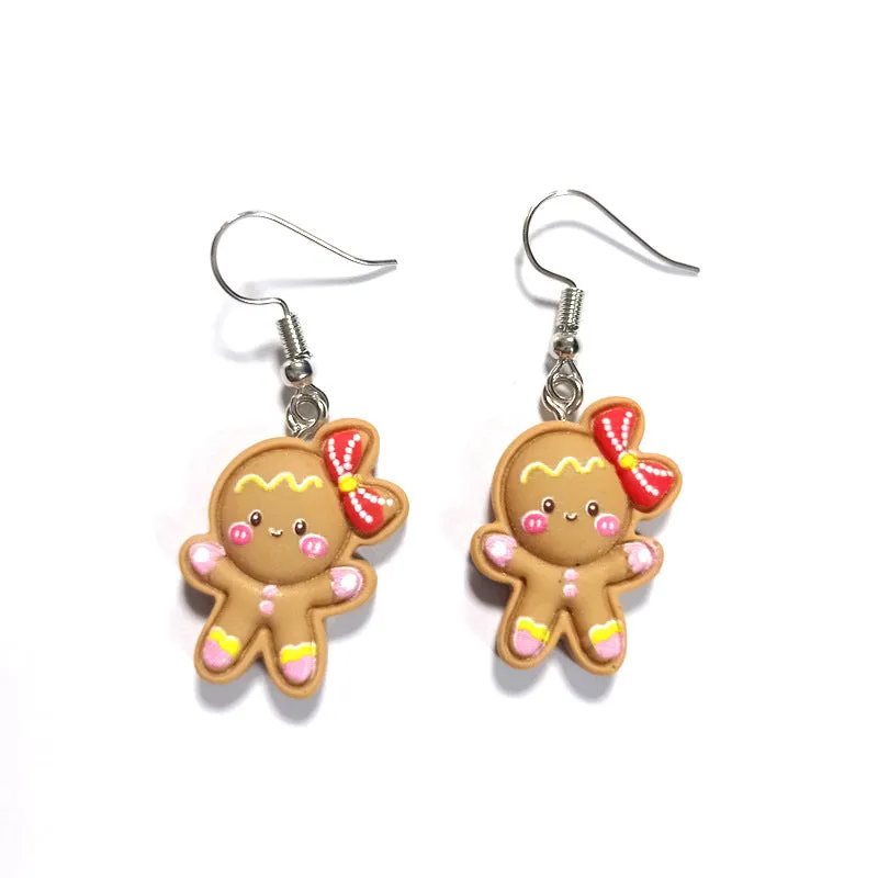 Wholesale Christmas Series Holiday Cartoon Resin Cute Earrings