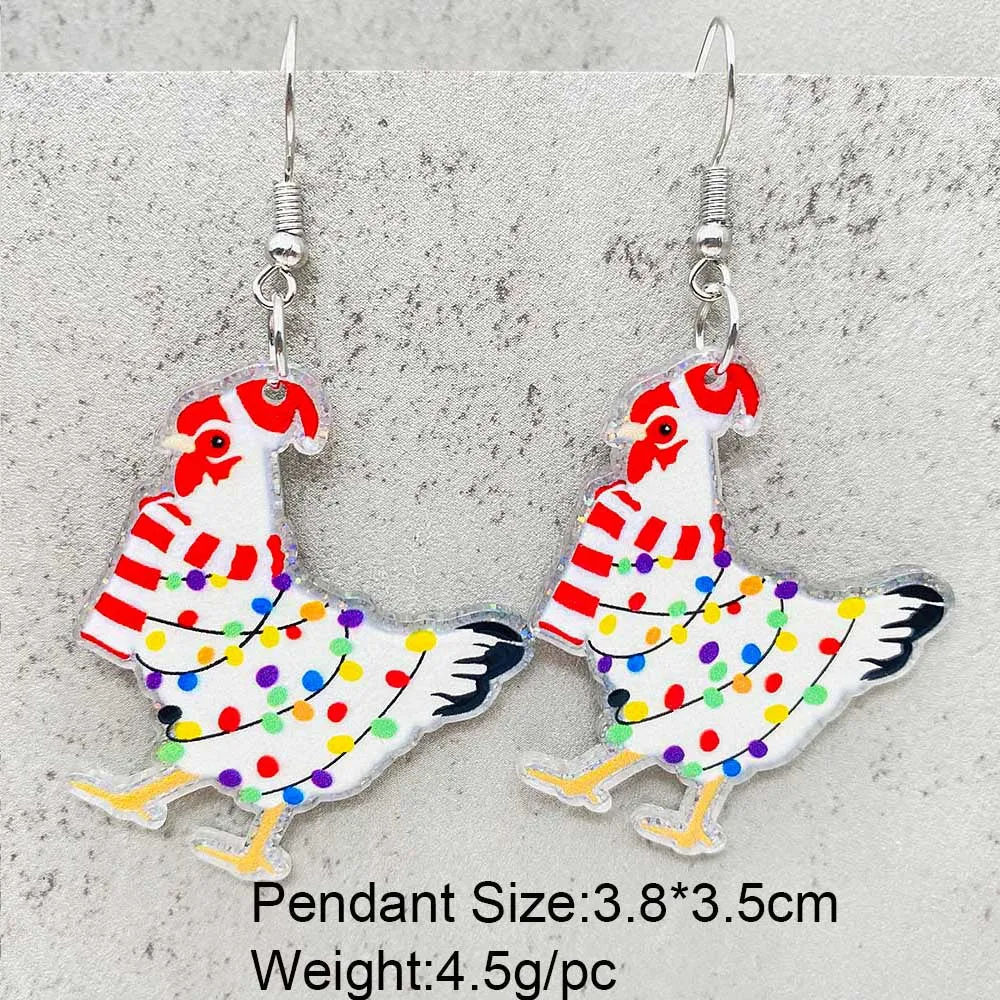 Wholesale Christmas Snowflakes Santa Claus Candy Snowman Acrylic Earrings