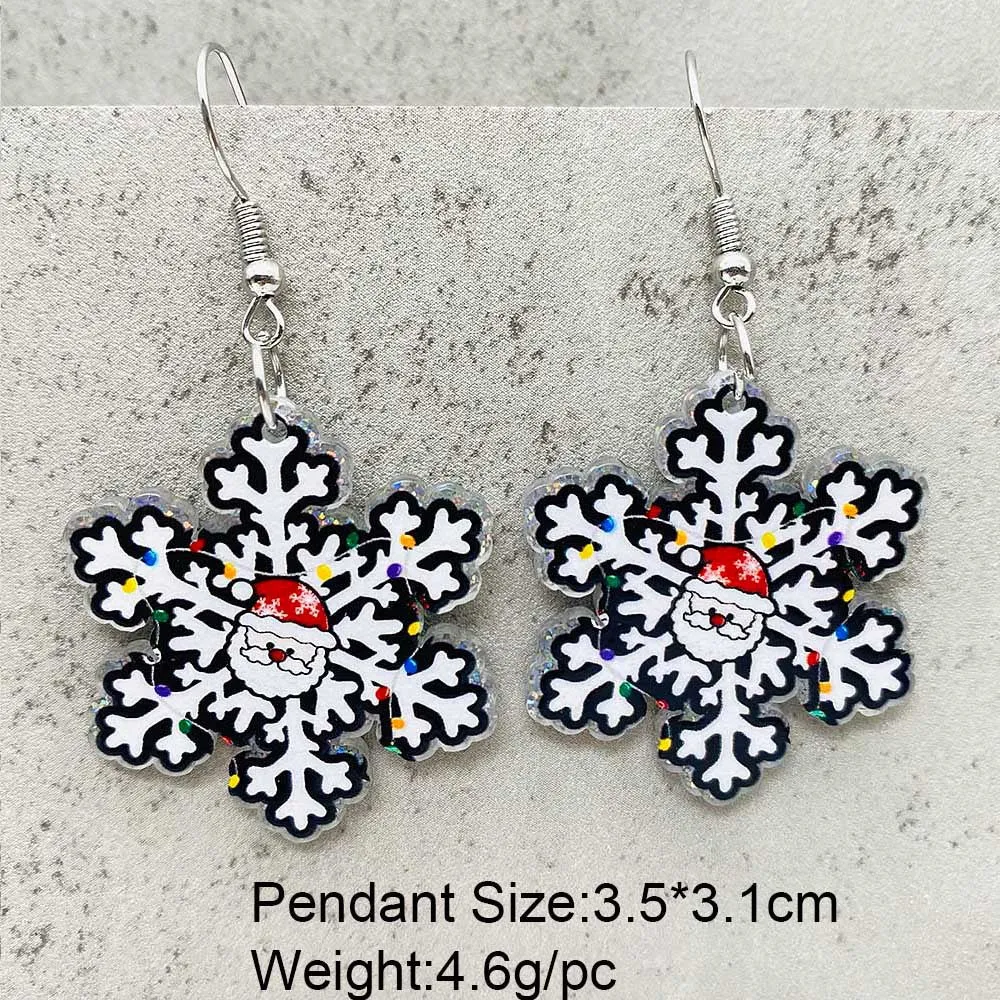 Wholesale Christmas Snowflakes Santa Claus Candy Snowman Acrylic Earrings