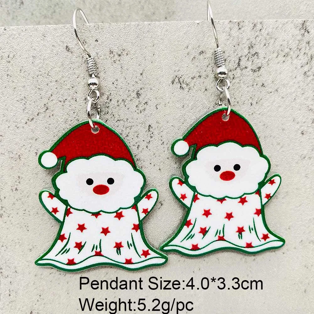 Wholesale Christmas Snowflakes Santa Claus Candy Snowman Acrylic Earrings