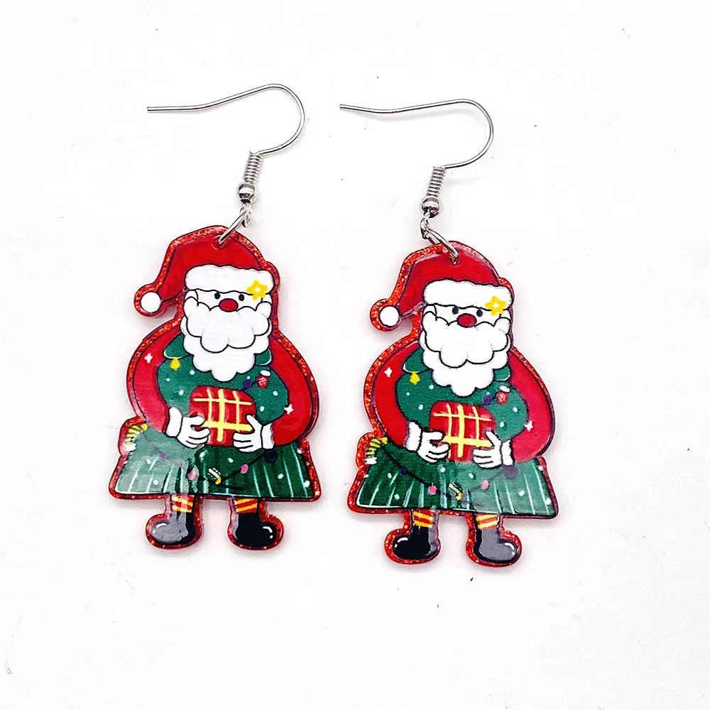 Wholesale Christmas Snowflakes Santa Claus Candy Snowman Acrylic Earrings
