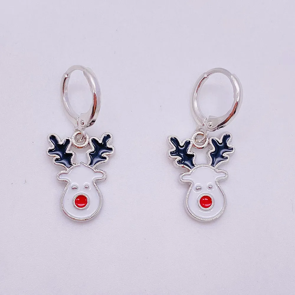 Wholesale Christmas Snowman Pendant Alloy Earrings