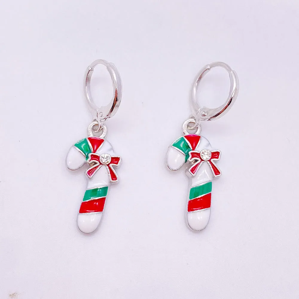Wholesale Christmas Snowman Pendant Alloy Earrings